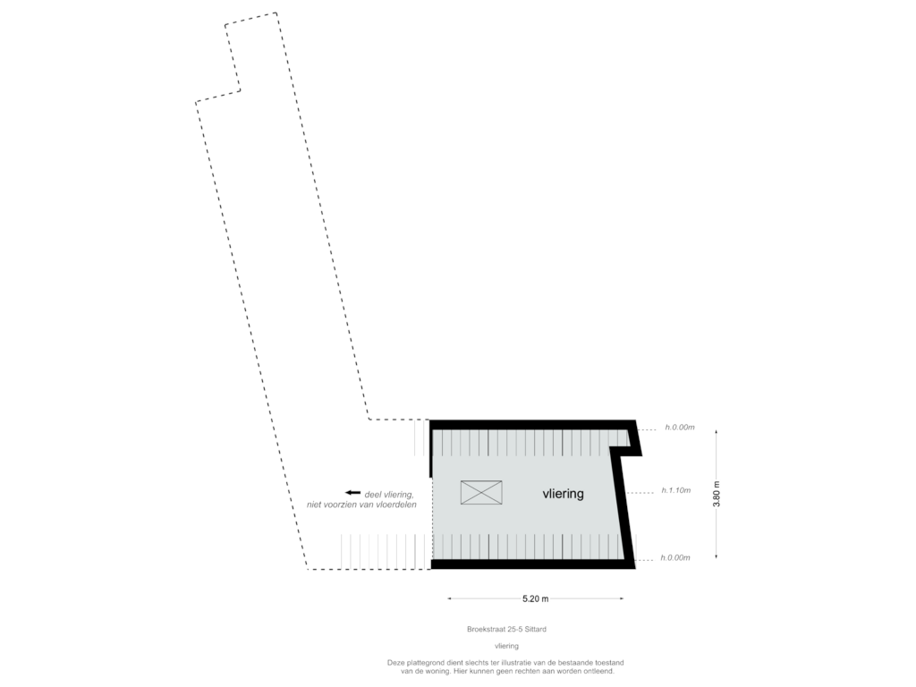 Bekijk plattegrond van vliering van Broekstraat 25-5