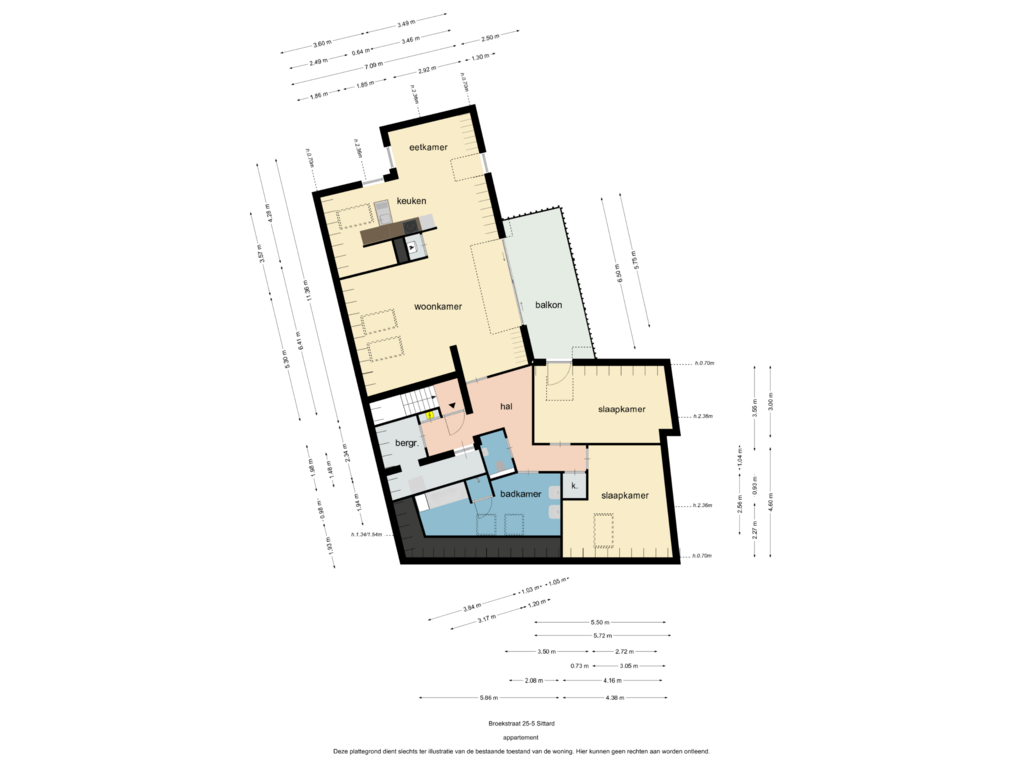 Bekijk plattegrond van appartement van Broekstraat 25-5