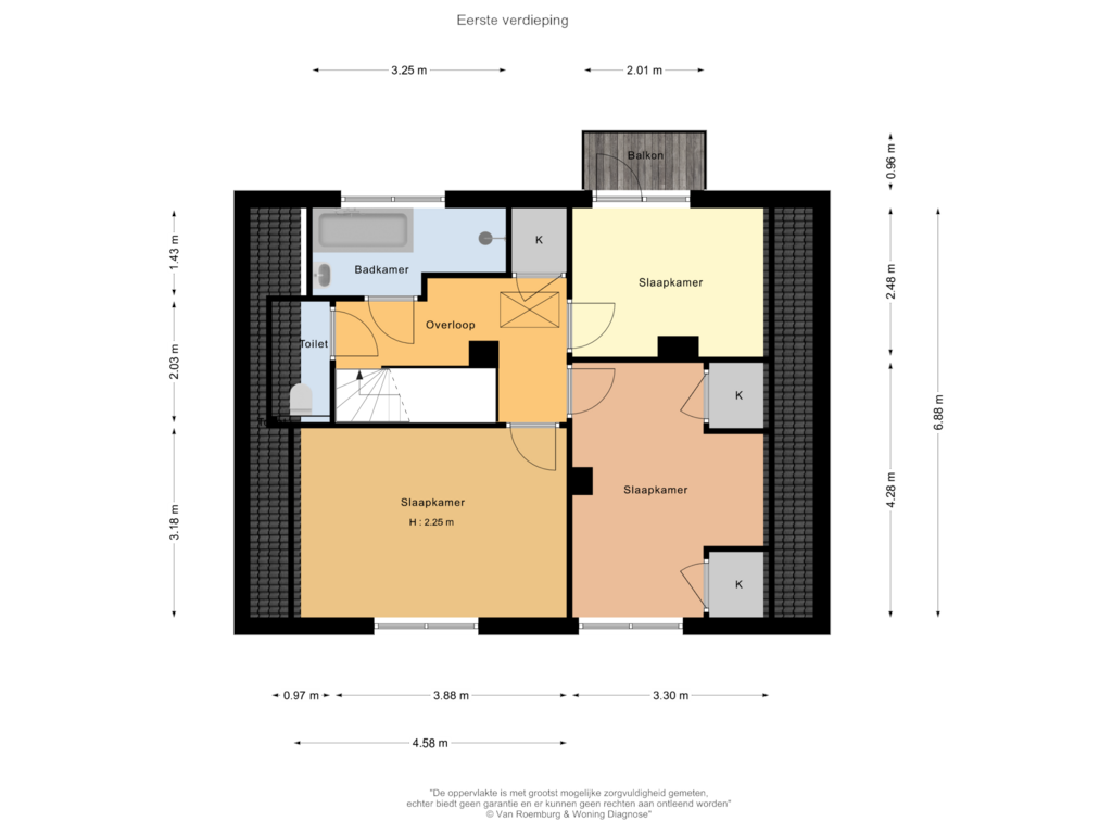 Bekijk plattegrond van Eerste verdieping van Appelsestraat 7