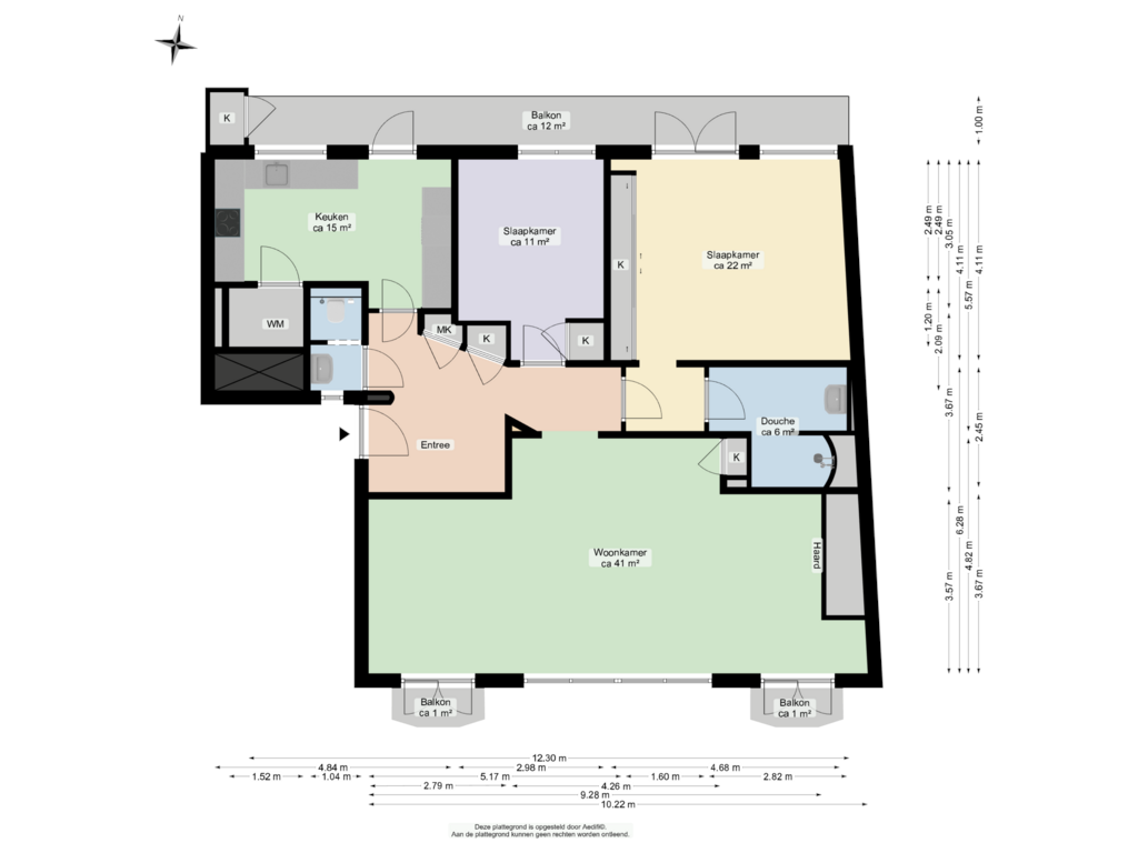 View floorplan of Derde verdieping of Ubbo Emmiussingel 13-C