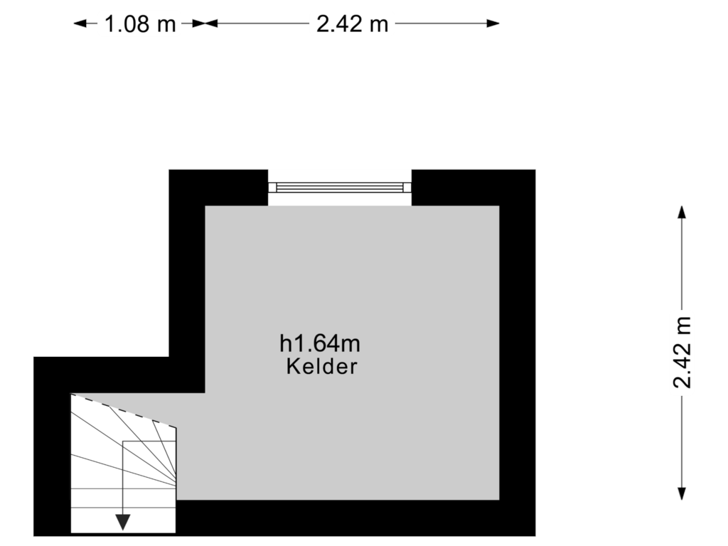 View floorplan of Kelder of Deventerweg 72