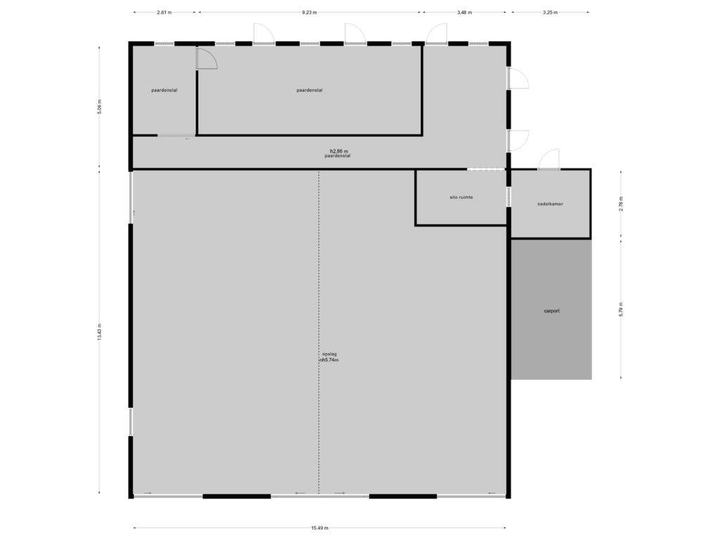 View floorplan of Opslag-stal of Deventerweg 72