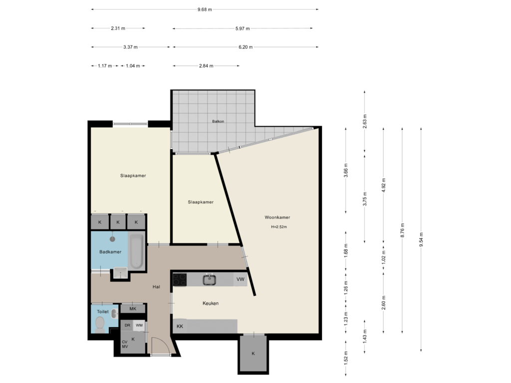 Bekijk plattegrond van Appartement van Vijverlaan 62