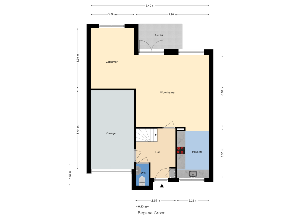 Bekijk plattegrond van Begane Grond van Dwarsweg 67