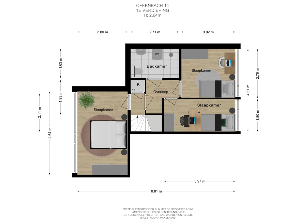 Bekijk plattegrond van 1e verdieping van Offenbach 14