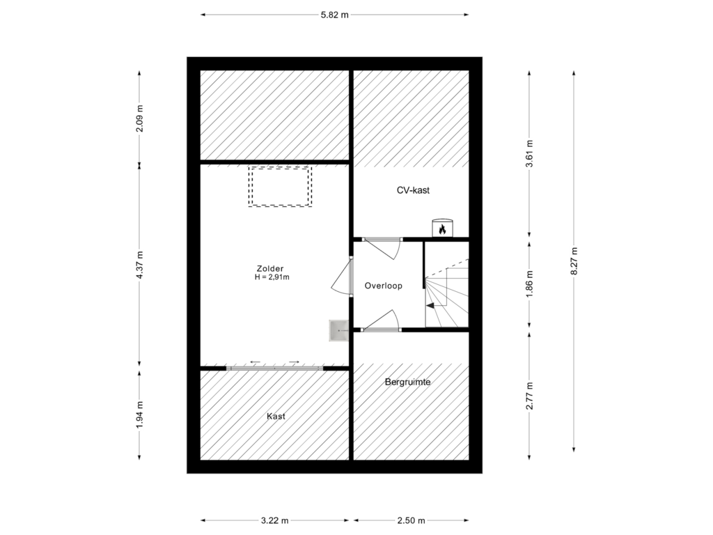 View floorplan of 2e Verdieping of Zijpendaal 13