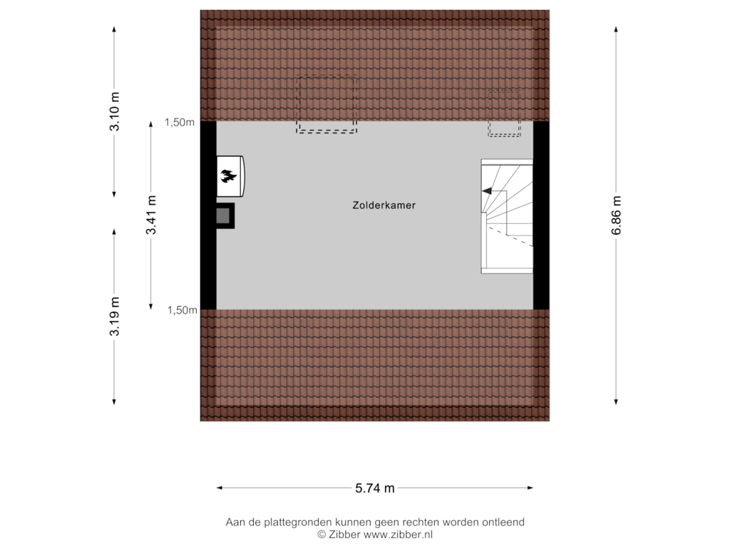 View floorplan of Tweede verdieping of de Meute 52