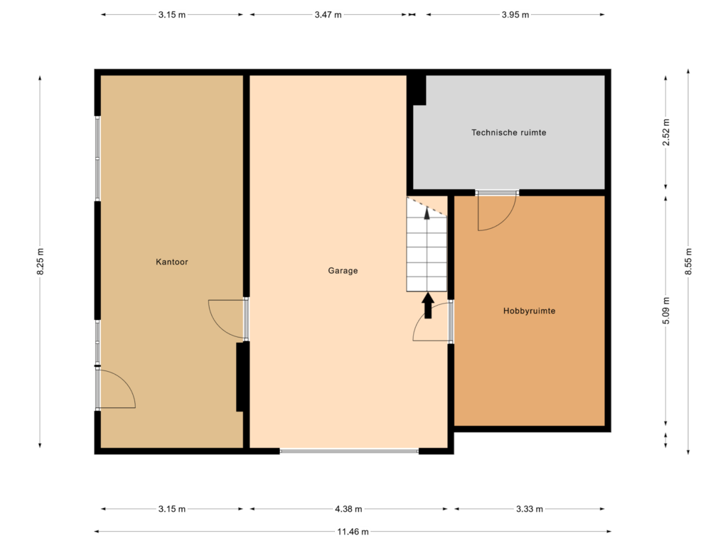 Bekijk plattegrond van Beneden verdieping van Nabben 12