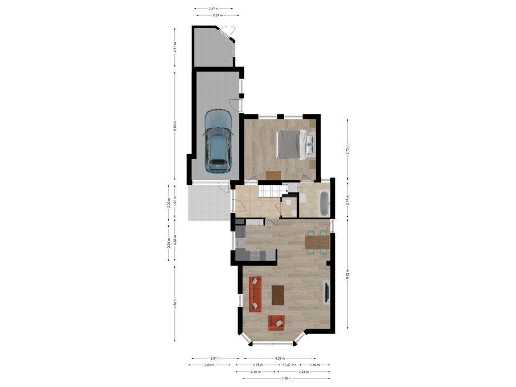 Bekijk plattegrond van Begane grond van Grotestraat 9-A