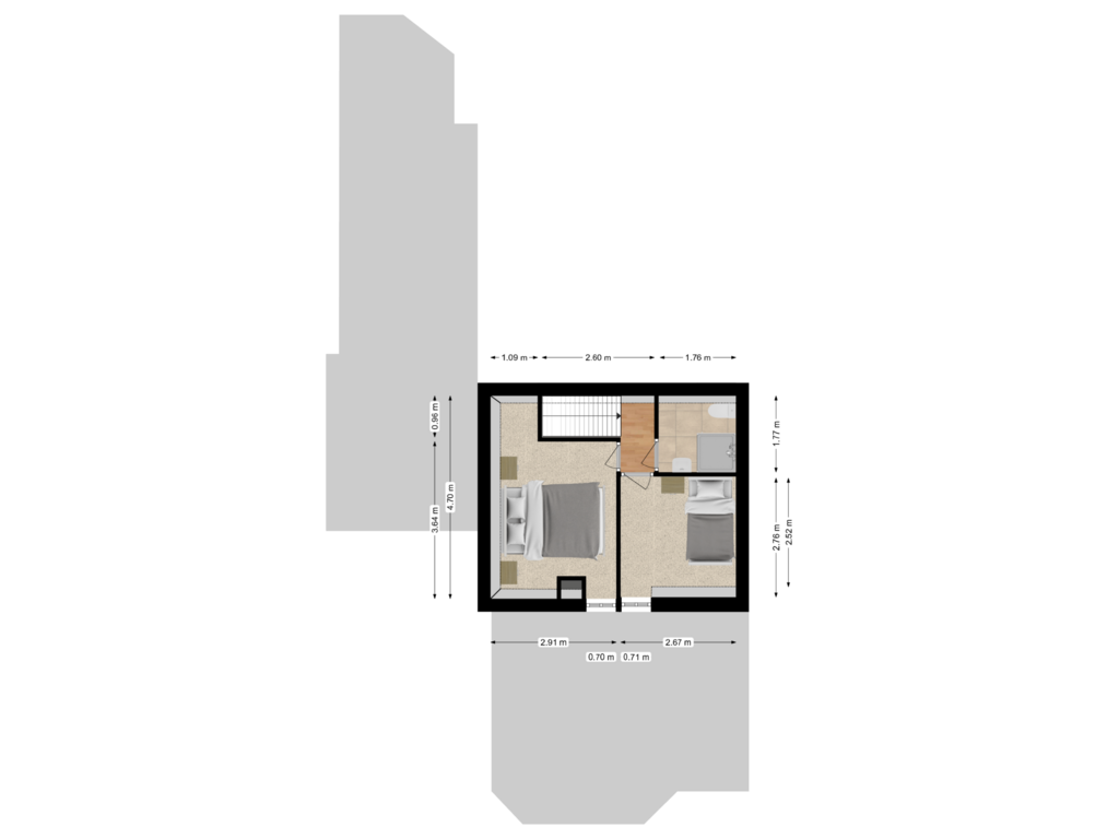 Bekijk plattegrond van Eerste verdieping van Grotestraat 9-A