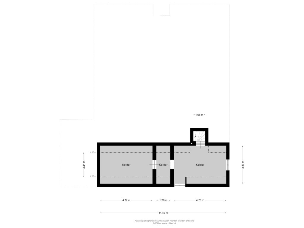 View floorplan of Kelder of Elzenbosweg 20