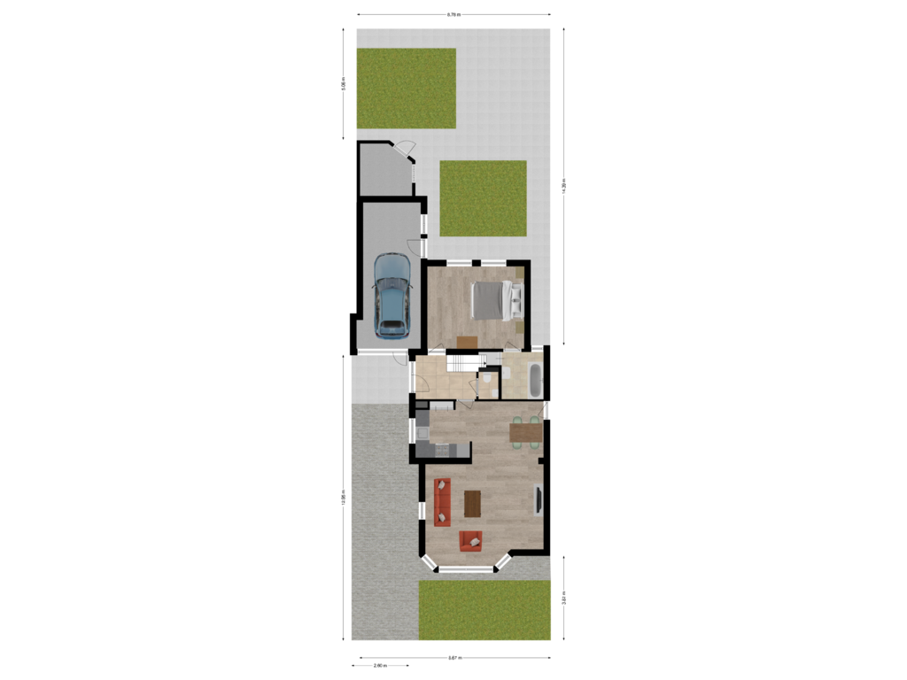 Bekijk plattegrond van Situatie van Grotestraat 9-A