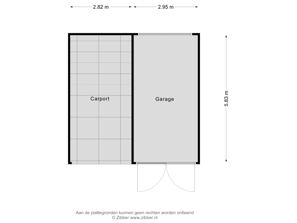 View floorplan of Garage 1 of Elzenbosweg 20