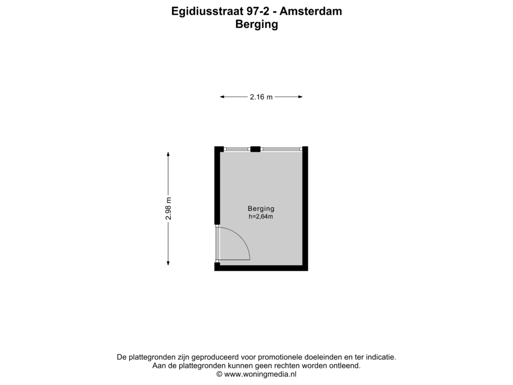 Bekijk plattegrond van Berging van Egidiusstraat 97-2