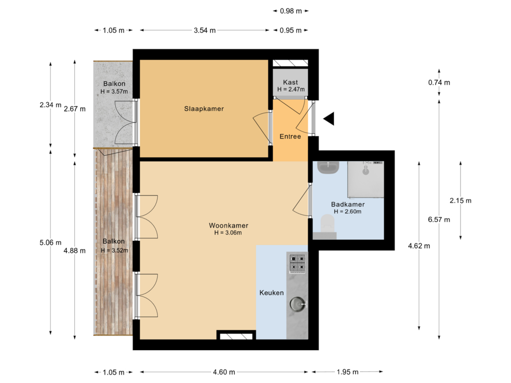 Bekijk plattegrond van Appartement van Mgr. van de Weteringstraat 120-C