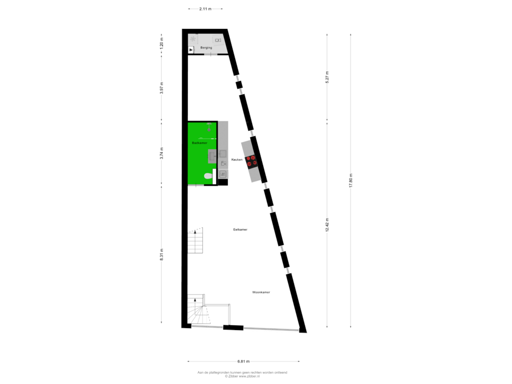 Bekijk plattegrond van Eerste Verdieping van Pruimboomsteeg 21