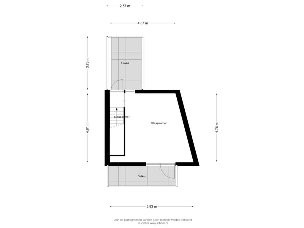 Bekijk plattegrond van Tweede Verdieping van Pruimboomsteeg 21