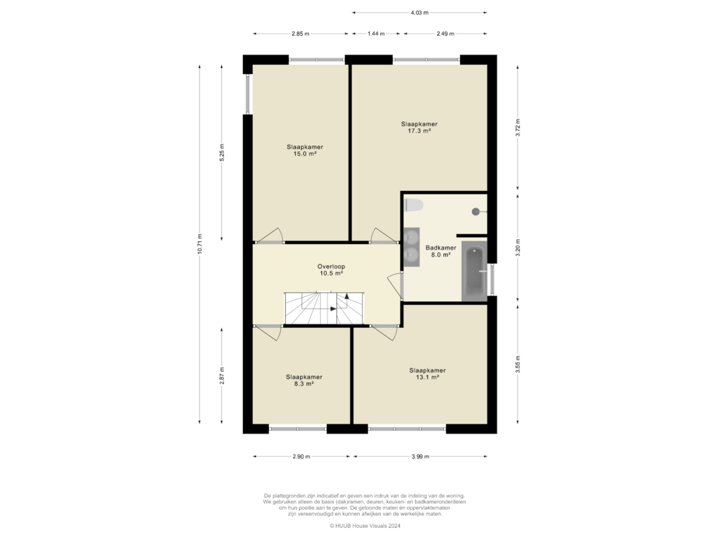 Bekijk plattegrond van 1e Verdieping van Kwartaalstraat 46