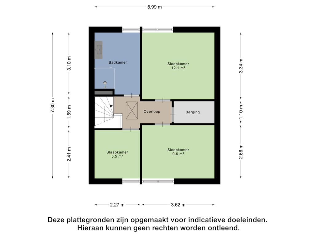 Bekijk plattegrond van Eerste Verdieping van Grietmanslaan 45