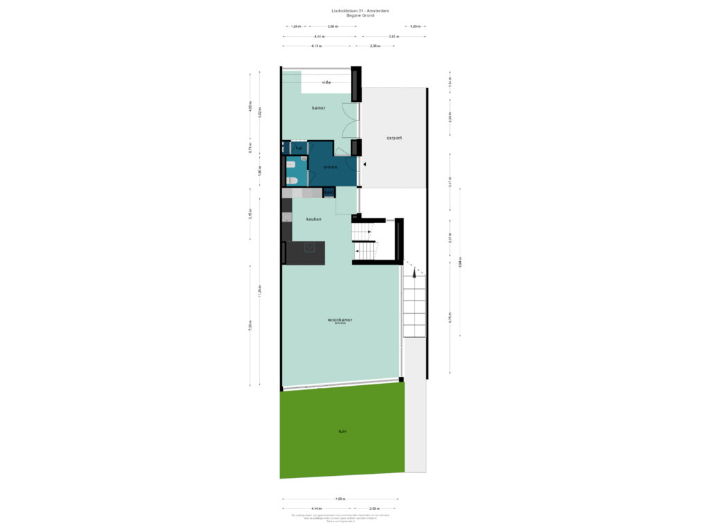 View floorplan of BEGANE GROND of Lisdoddelaan 31