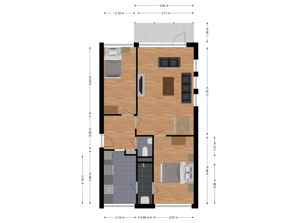 Bekijk plattegrond van Appartement van Predikherenlaan 101