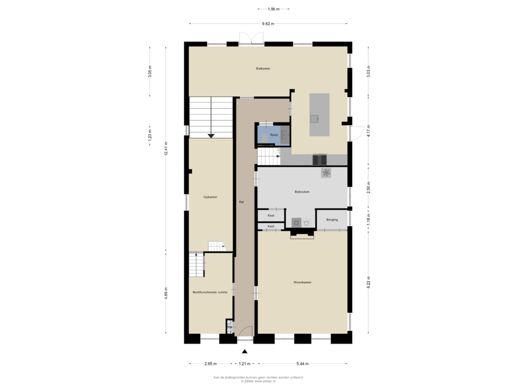 Bekijk plattegrond van Begane grond van Graaf Florisweg 4