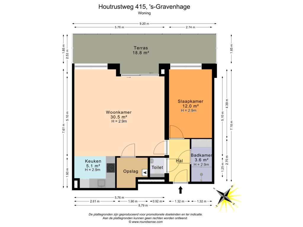 Bekijk plattegrond van Woning van Houtrustweg 415