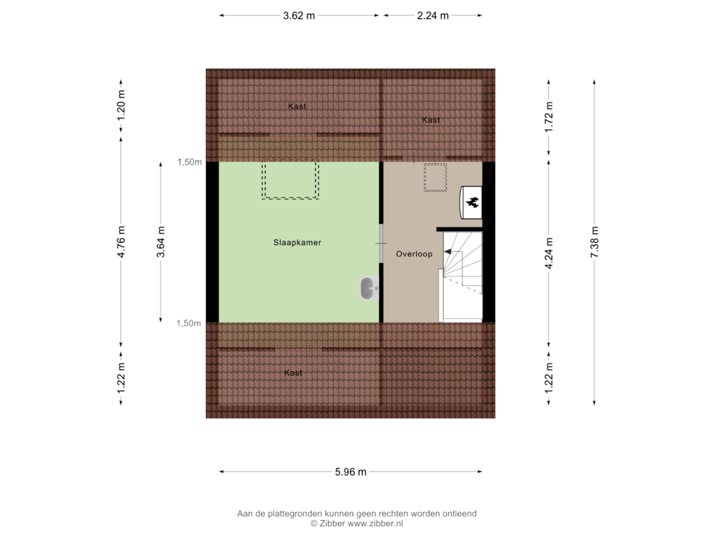 Bekijk plattegrond van Tweede Verdieping van Sloestraat 5