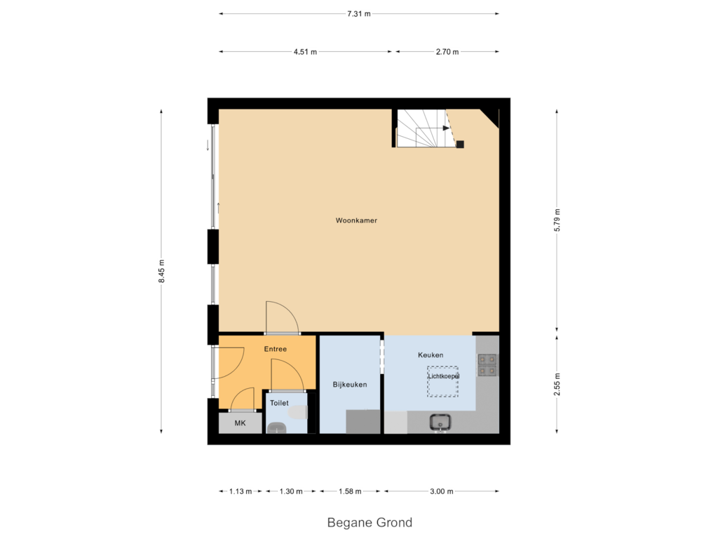 View floorplan of Begane Grond of Nijeveenstraat 23