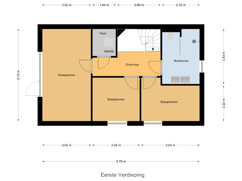 View floorplan of Eerste Verdieping of Nijeveenstraat 23