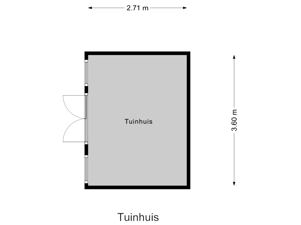 View floorplan of Tuinhuis of Nijeveenstraat 23