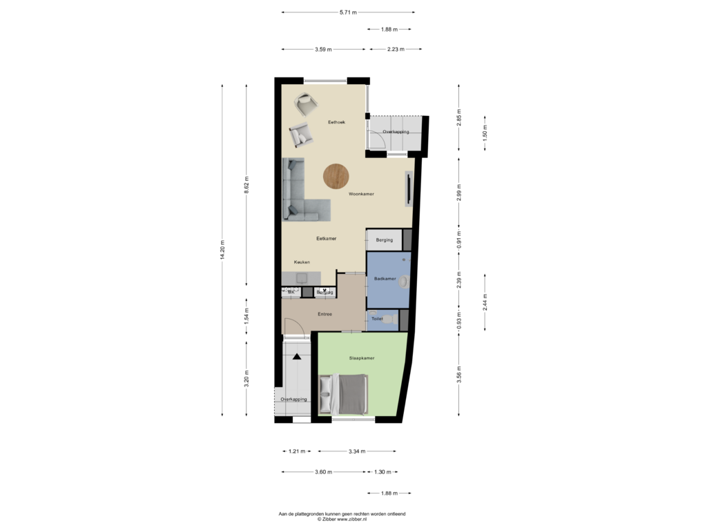 View floorplan of Begane Grond of Spoorstraat 5-C