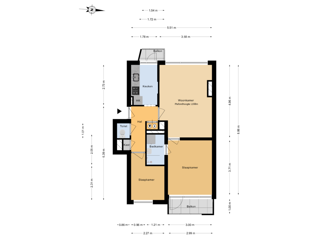 View floorplan of Plattegrond of Burgemeester Van Haarenlaan 1521