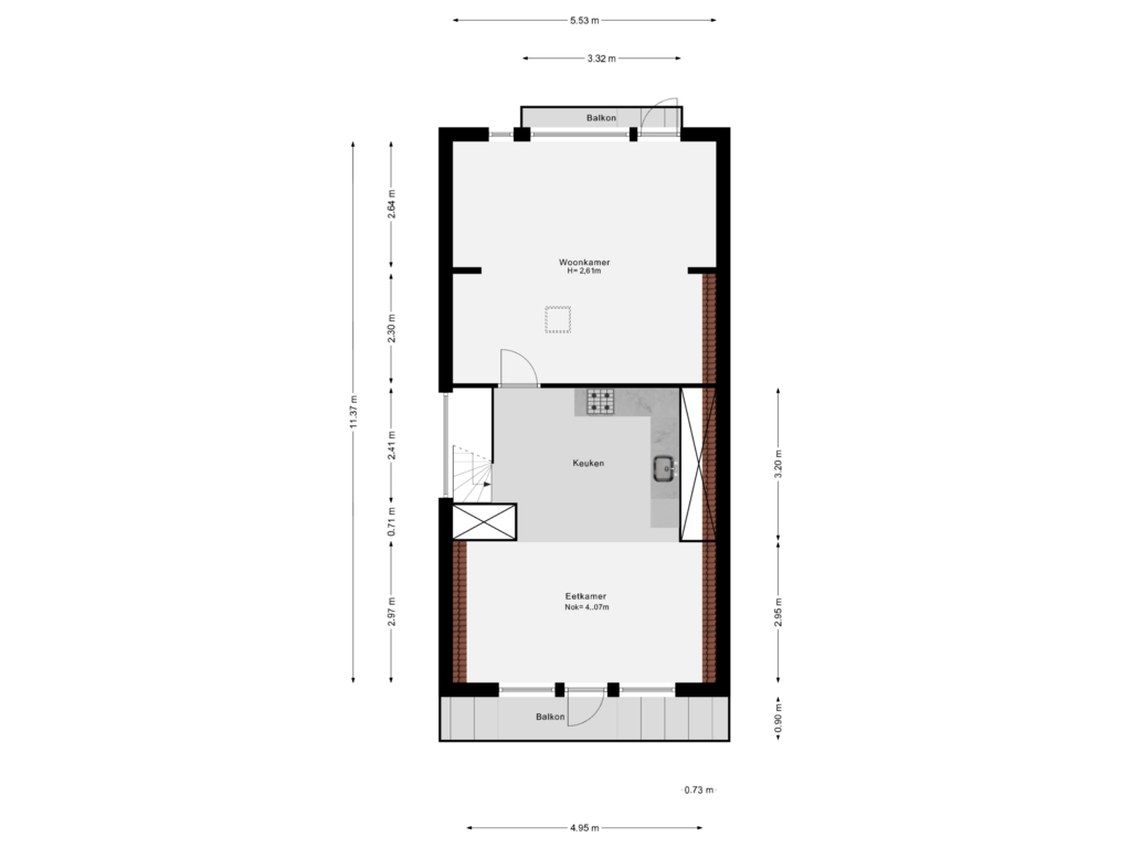 Bekijk plattegrond van 4e Verdieping van Mathenesserweg 128-C