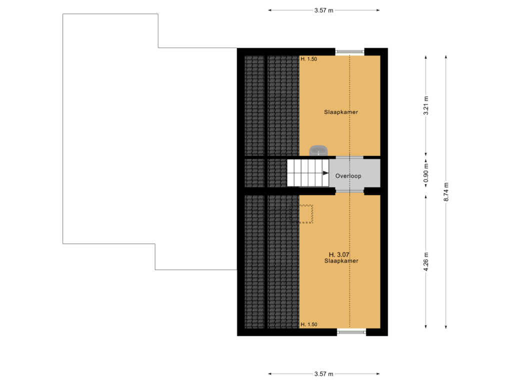 View floorplan of 2de verdieping of Ree 17