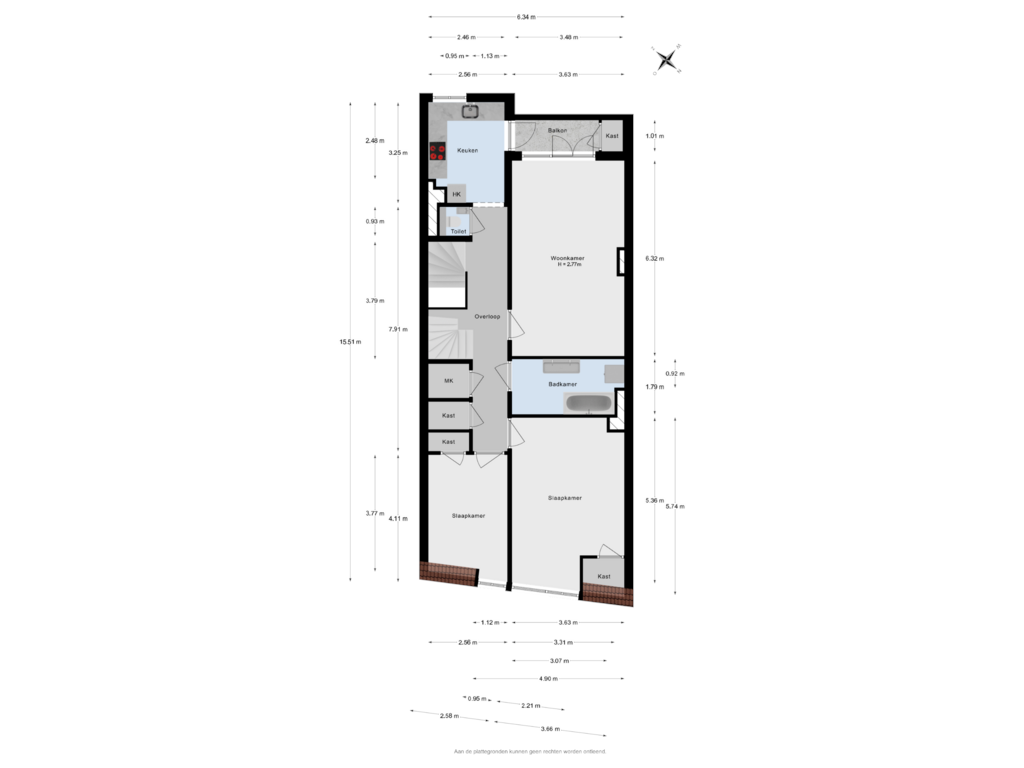 Bekijk plattegrond van 3e verdieping van Laan van Eik en Duinen 228-A