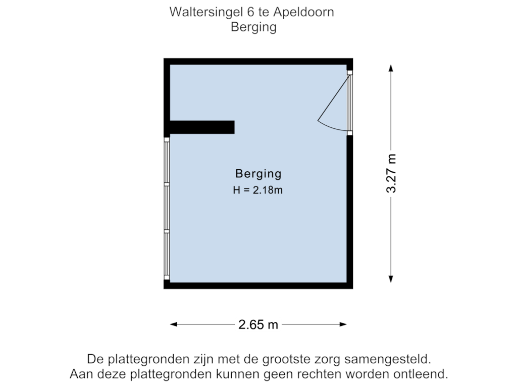 Bekijk plattegrond van Berging van Waltersingel 6