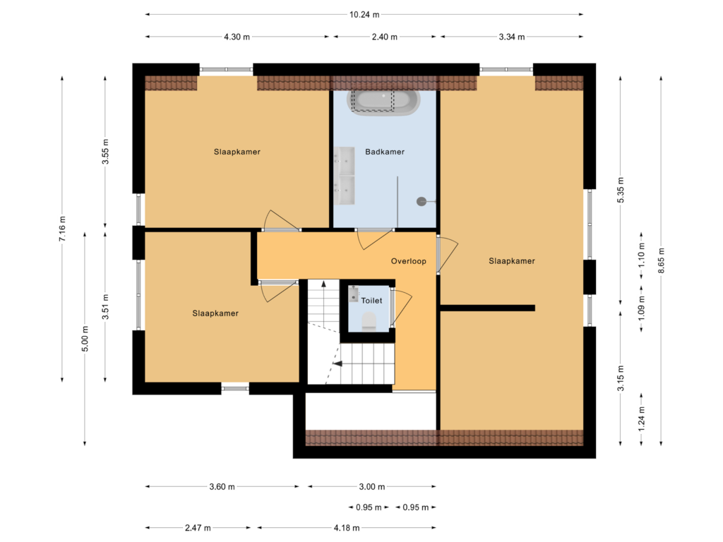 Bekijk plattegrond van Eerste verdieping van Marcelis van Bemmelstraat 3