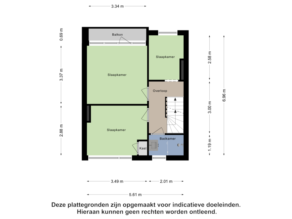 Bekijk plattegrond van Eerste Verdieping van Itterestraat 90