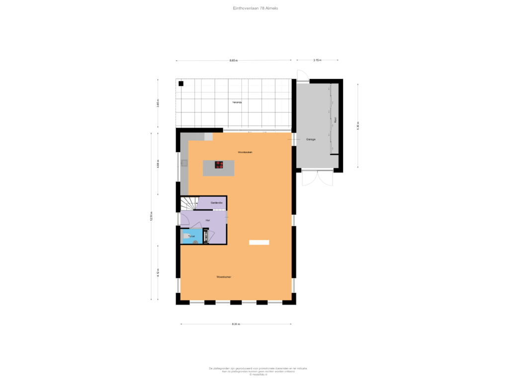 Bekijk plattegrond van Begane grond van Einthovenlaan 78