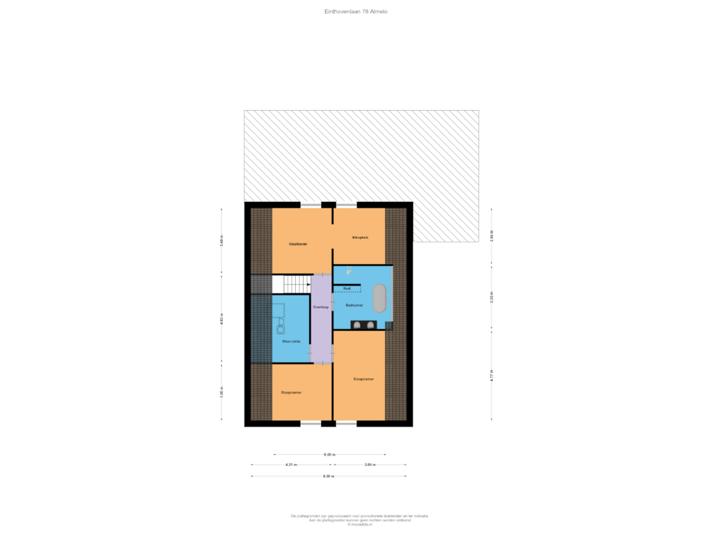 Bekijk plattegrond van Verdieping van Einthovenlaan 78