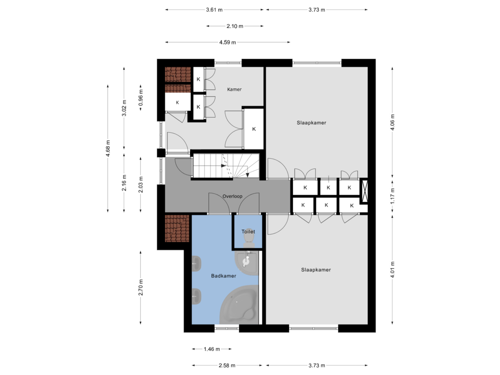 Bekijk plattegrond van 1e Verdieping van Pennendijk 40