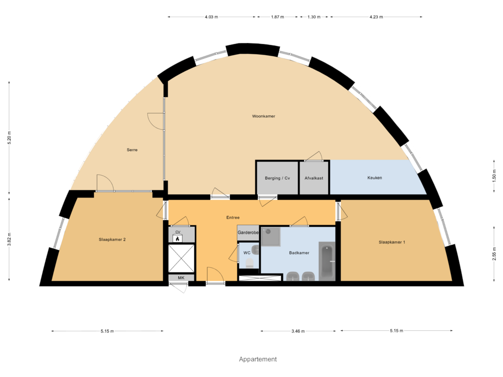 Bekijk plattegrond van Appartement van Rubenslaan 34