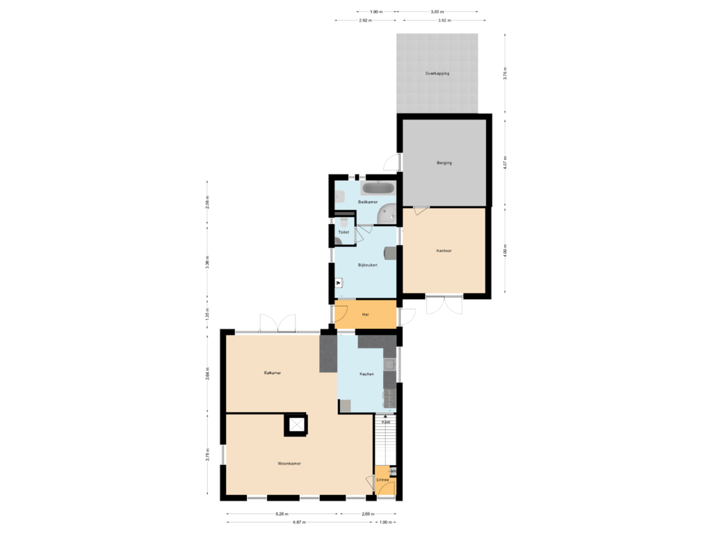 Bekijk plattegrond van Begane grond van Dalenstraat 4