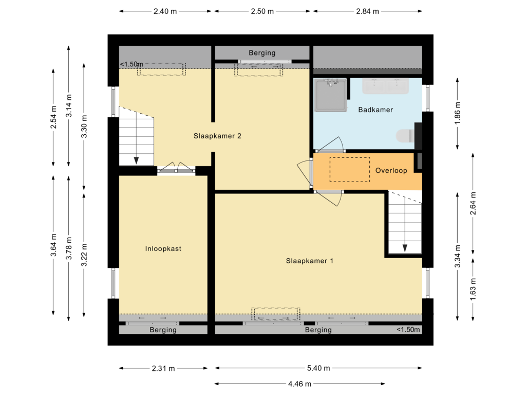 Bekijk plattegrond van Eerste verdieping van Dalenstraat 4