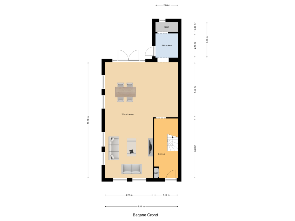 View floorplan of Begane Grond of Toebesbrink 4