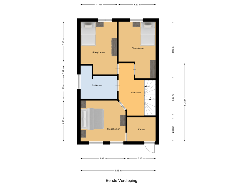 View floorplan of Eerste Verdieping of Toebesbrink 4