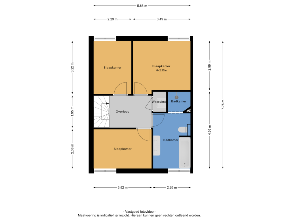 View floorplan of 1e verdieping of Sandenburgstraat 32