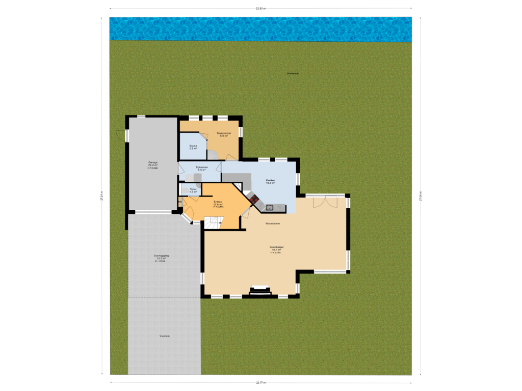 View floorplan of Situatie of Witrugspecht 43