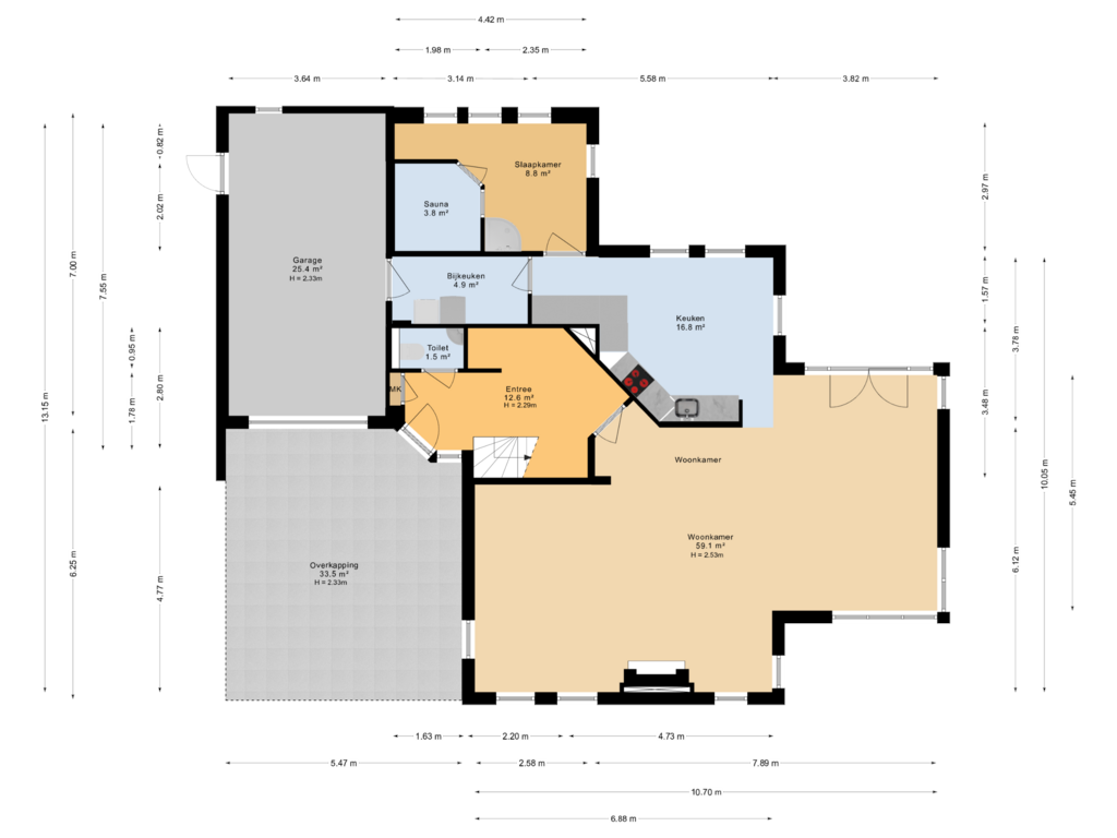 View floorplan of Begane grond of Witrugspecht 43